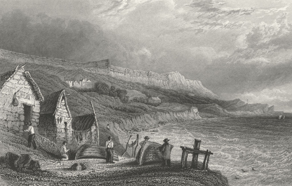 ISLE OF WIGHT. Puckaster Cove-Bartlett c1840 old antique vintage print picture